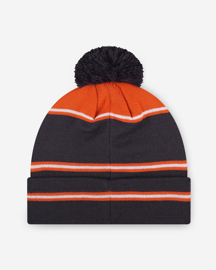 Chicago Bears Big Wordmark Stripe Pom Beanie FOCO - FOCO.com
