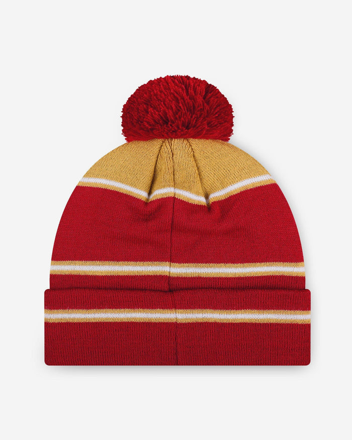 San Francisco 49Ers Big Wordmark Stripe Pom Beanie FOCO - FOCO.com