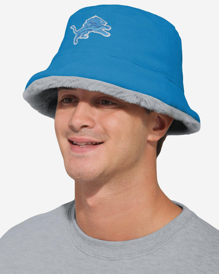 Detroit Lions Reversible Faux Fur Bucket Hat FOCO - FOCO.com