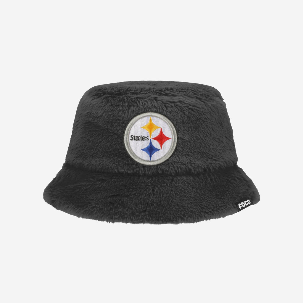 Pittsburgh Steelers Reversible Faux Fur Bucket Hat FOCO - FOCO.com