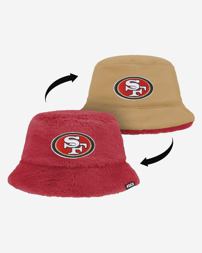 San Francisco 49ers Reversible Faux Fur Bucket Hat FOCO - FOCO.com
