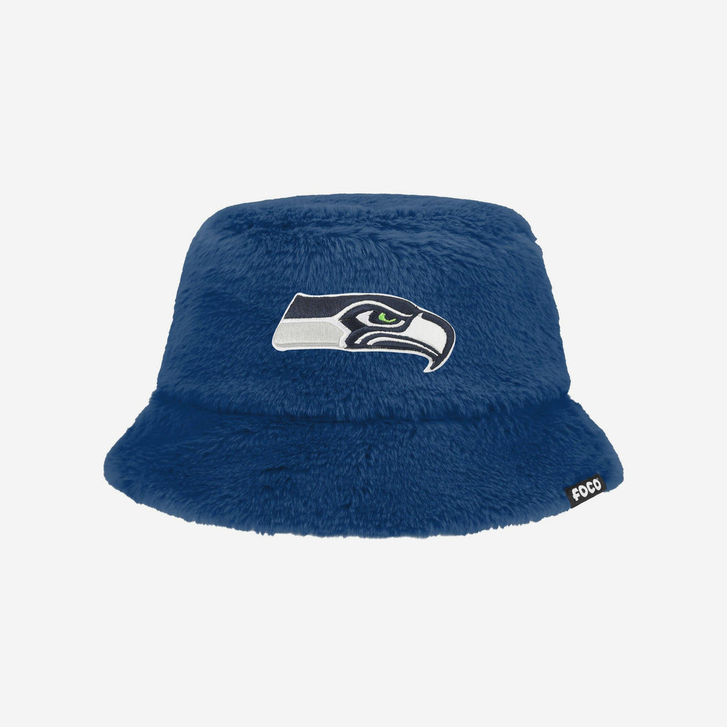 Seattle Seahawks Reversible Faux Fur Bucket Hat FOCO - FOCO.com