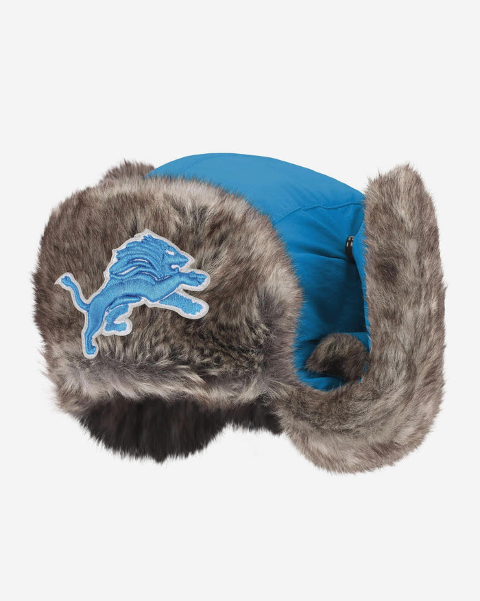 Detroit Lions Faux Fur Trapper Hat FOCO - FOCO.com