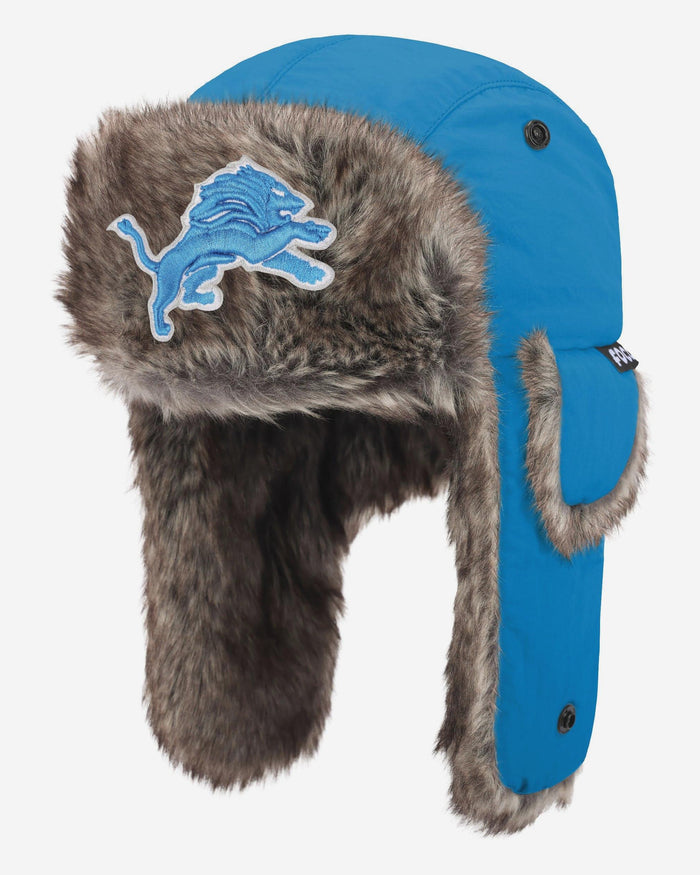 Detroit Lions Faux Fur Trapper Hat FOCO - FOCO.com