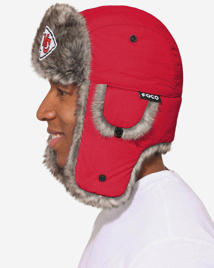 Kansas City Chiefs Faux Fur Trapper Hat FOCO - FOCO.com