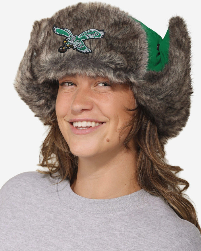 Philadelphia Eagles Kelly Green Faux Fur Trapper Hat FOCO - FOCO.com