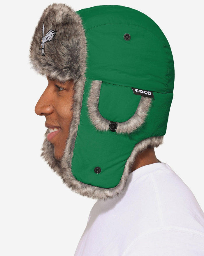 Philadelphia Eagles Kelly Green Faux Fur Trapper Hat FOCO - FOCO.com