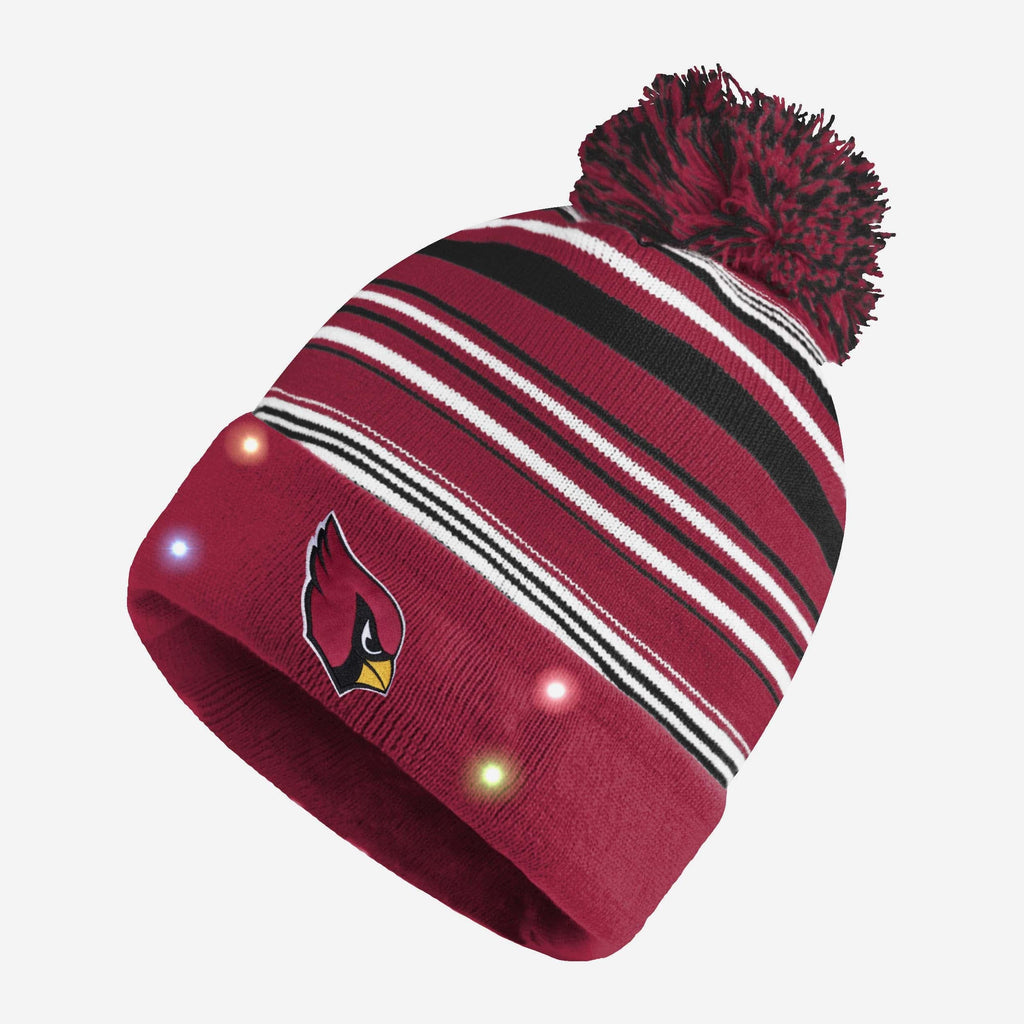 Arizona Cardinals Horizontal Stripe Light Up Beanie FOCO - FOCO.com