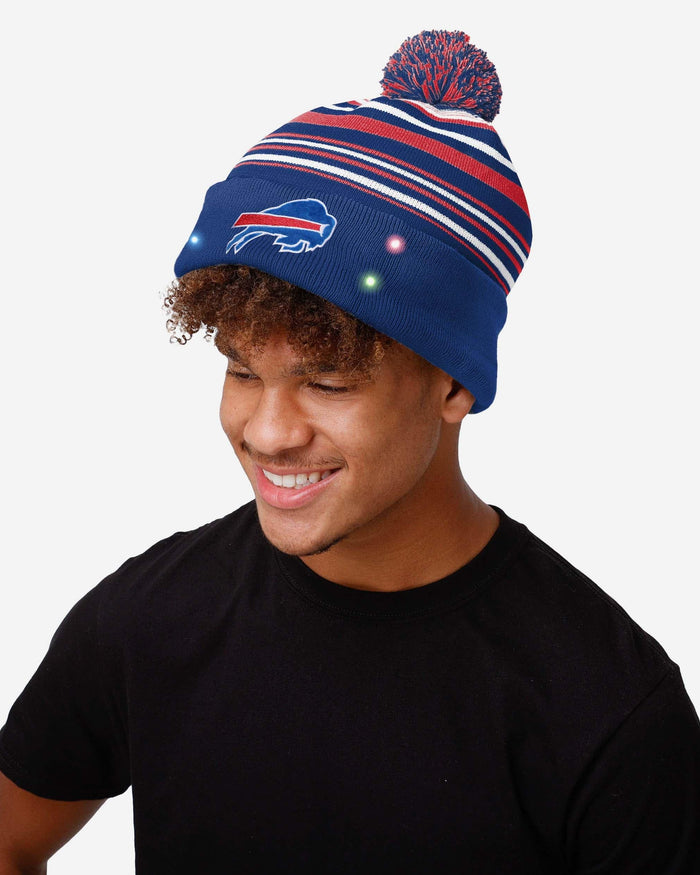 Buffalo Bills Horizontal Stripe Light Up Beanie FOCO - FOCO.com