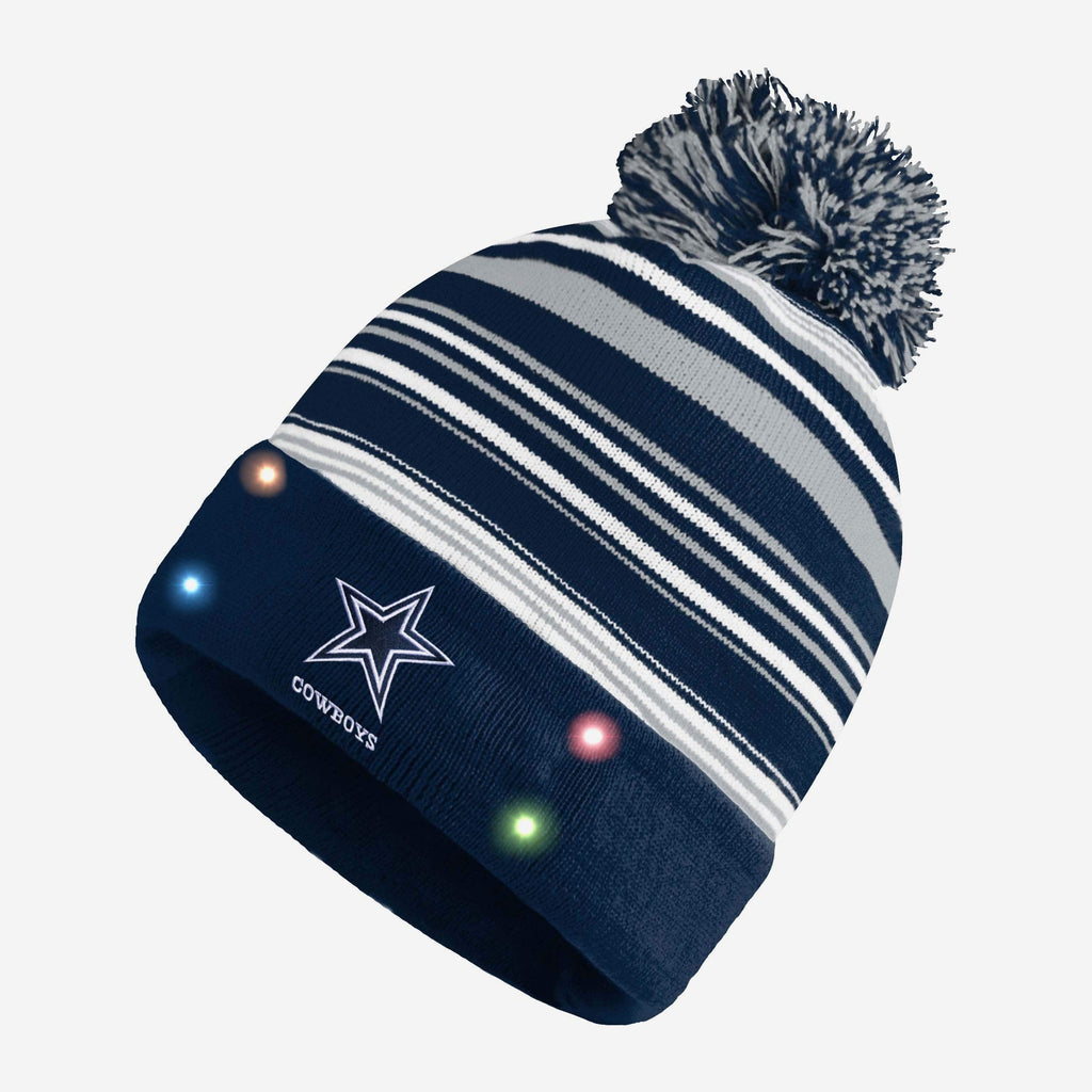 Dallas Cowboys Horizontal Stripe Light Up Beanie FOCO - FOCO.com