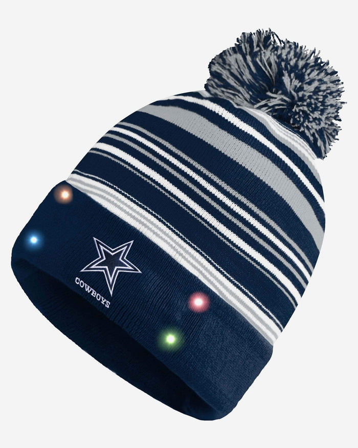 Dallas Cowboys Horizontal Stripe Light Up Beanie FOCO - FOCO.com