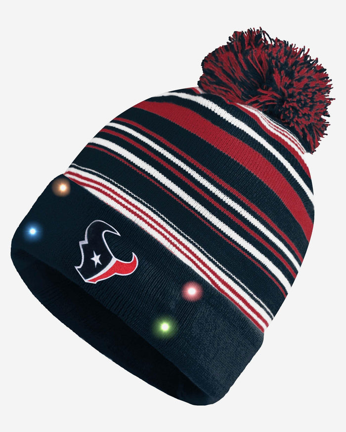 Houston Texans Horizontal Stripe Light Up Beanie FOCO - FOCO.com