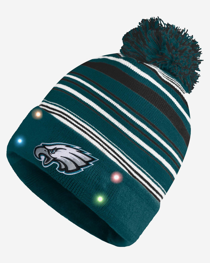 Philadelphia Eagles Horizontal Stripe Light Up Beanie FOCO - FOCO.com