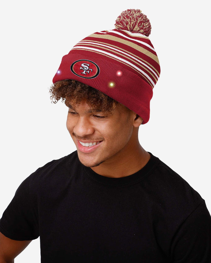 San Francisco 49ers Horizontal Stripe Light Up Beanie FOCO - FOCO.com