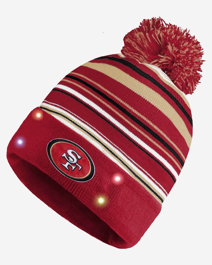 San Francisco 49ers Horizontal Stripe Light Up Beanie FOCO - FOCO.com