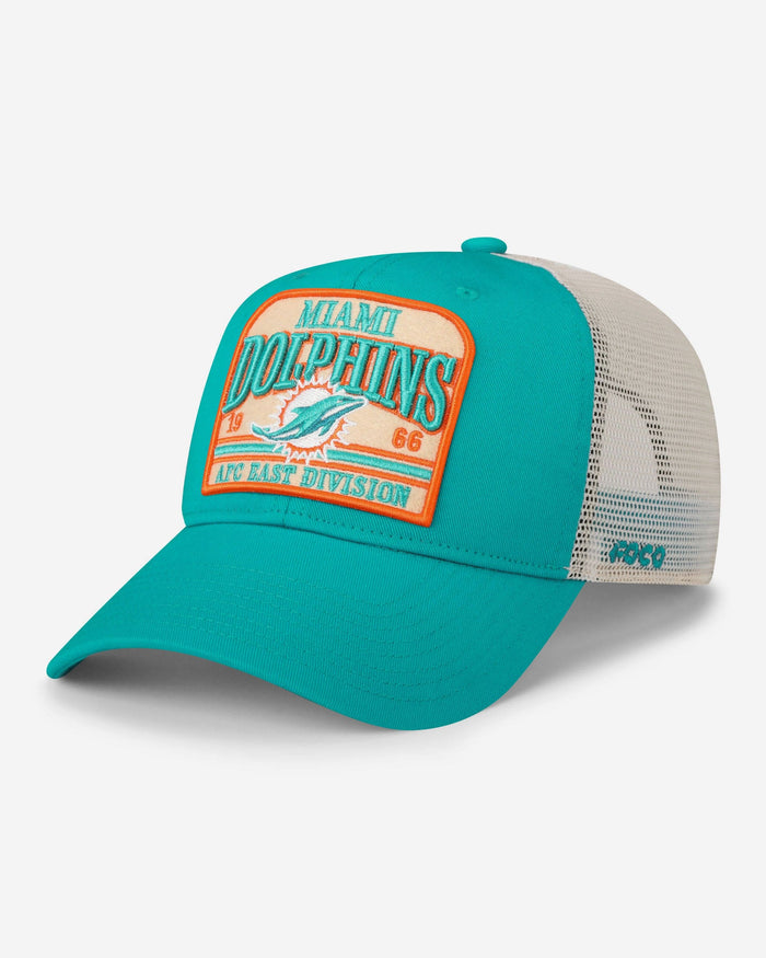 Miami Dolphins Truckstop Patch Trucker RF Cap FOCO - FOCO.com