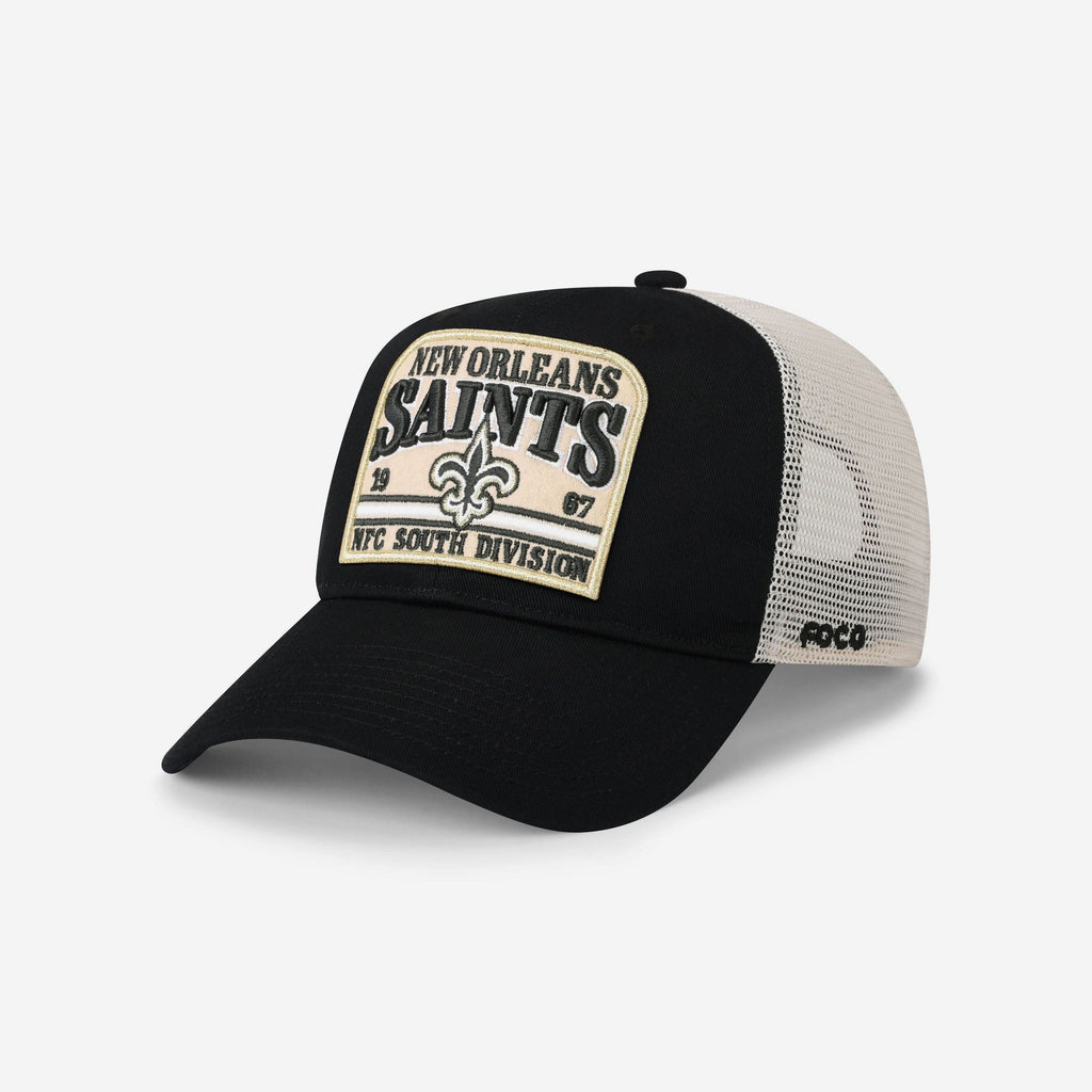 New Orleans Saints Truckstop Patch Trucker RF Cap FOCO - FOCO.com