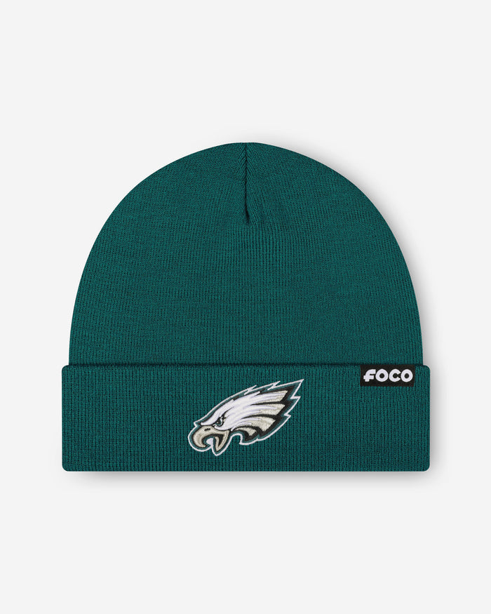 Philadelphia Eagles Basic Primary Logo Beanie FOCO Midnight Green - FOCO.com