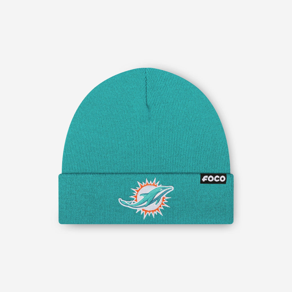 Miami Dolphins Basic Primary Logo Beanie FOCO - FOCO.com