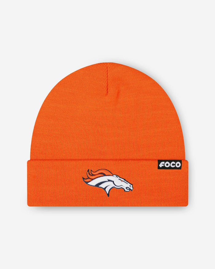 Denver Broncos Basic Primary Logo Beanie FOCO - FOCO.com