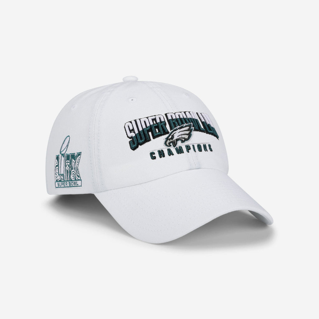Philadelphia Eagles Super Bowl LIX Champions White Primary Logo Casual Cap FOCO - FOCO.com