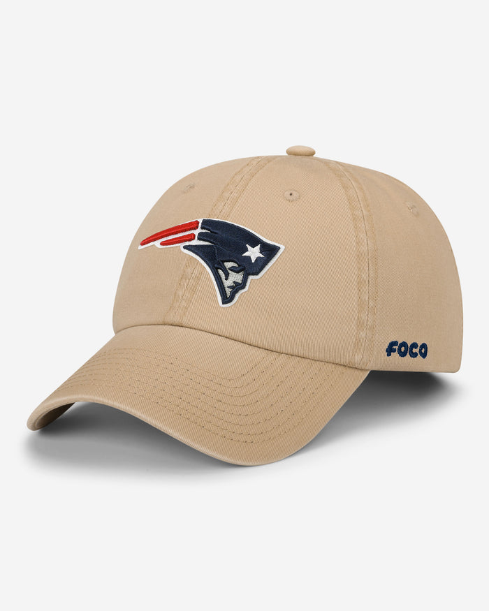 New England Patriots Khaki Primary Logo Casual Classic Cap FOCO - FOCO.com