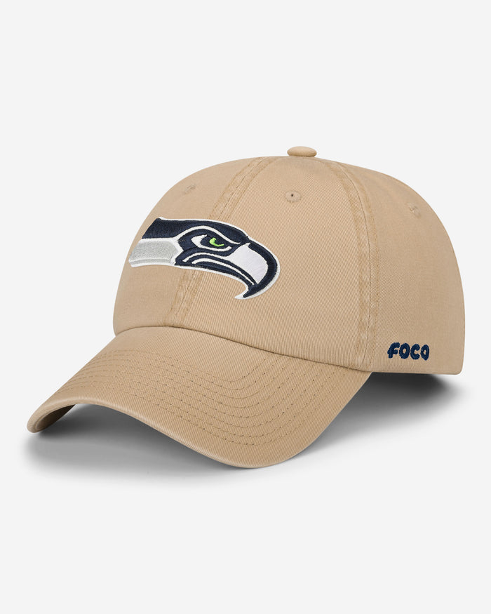 Seattle Seahawks Khaki Primary Logo Casual Cap FOCO - FOCO.com