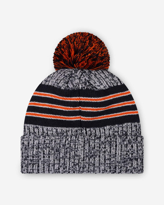 Chicago Bears Heather Team Stripe Lined Pom Beanie FOCO - FOCO.com