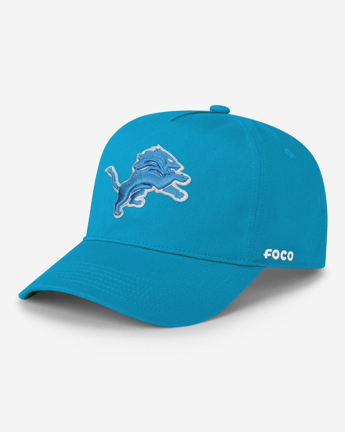 Detroit Lions Primary Logo Marquee RF Cap FOCO Glacier Blue - FOCO.com