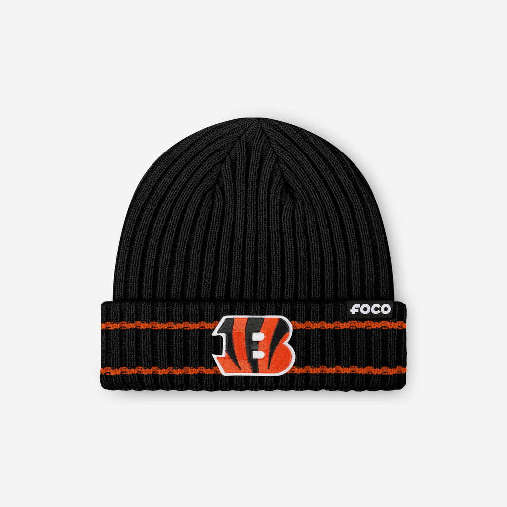 Cincinnati Bengals Primary Logo Ribbed Beanie FOCO - FOCO.com