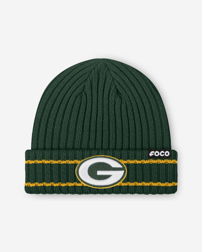 Green Bay Packers Primary Logo Ribbed Beanie FOCO - FOCO.com