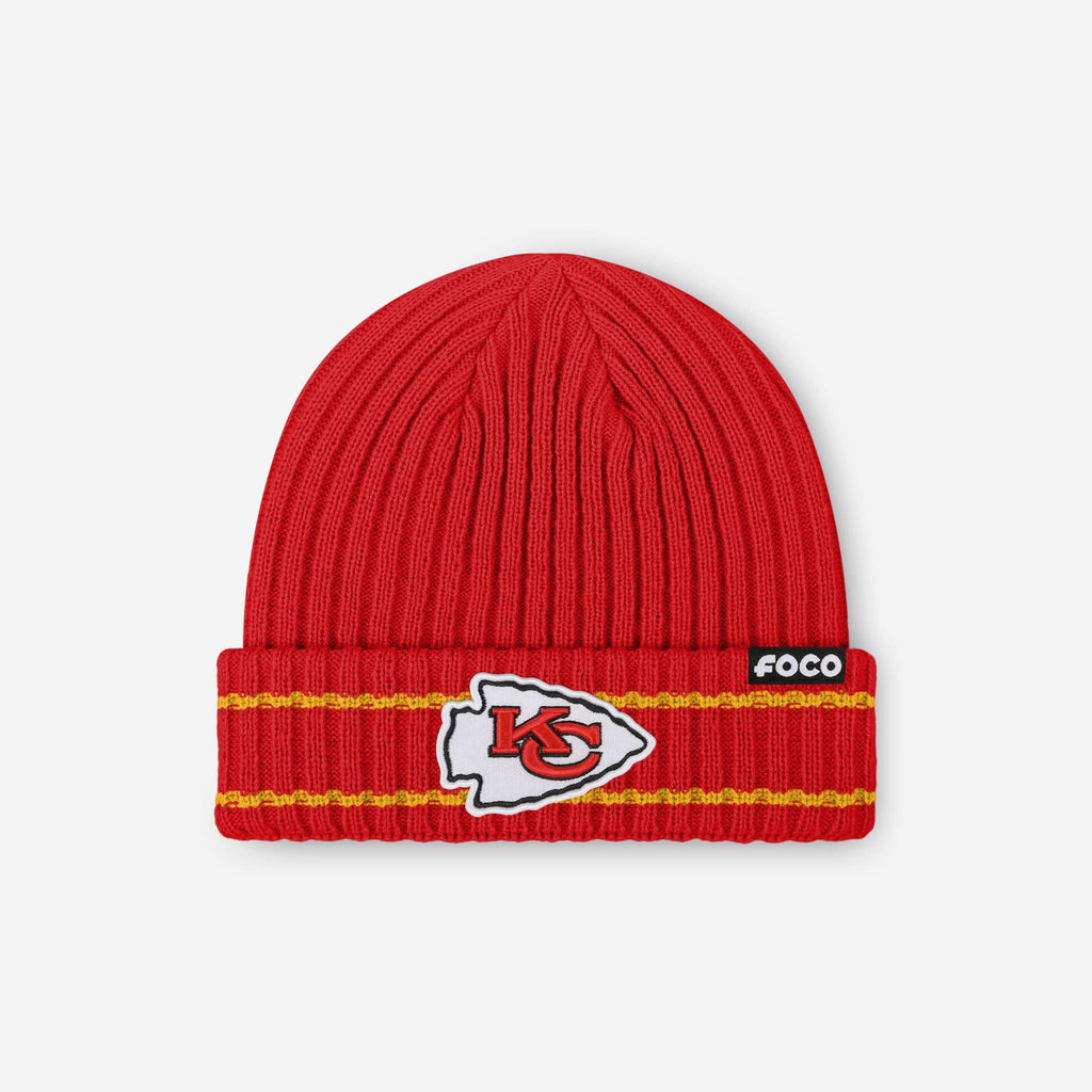 Kansas City Chiefs Primary Logo Ribbed Beanie FOCO - FOCO.com