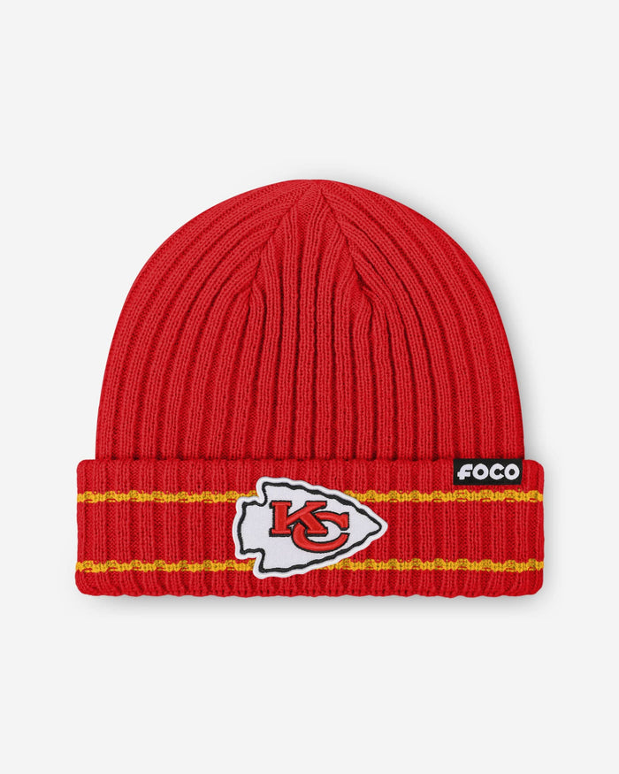 Kansas City Chiefs Primary Logo Ribbed Beanie FOCO - FOCO.com