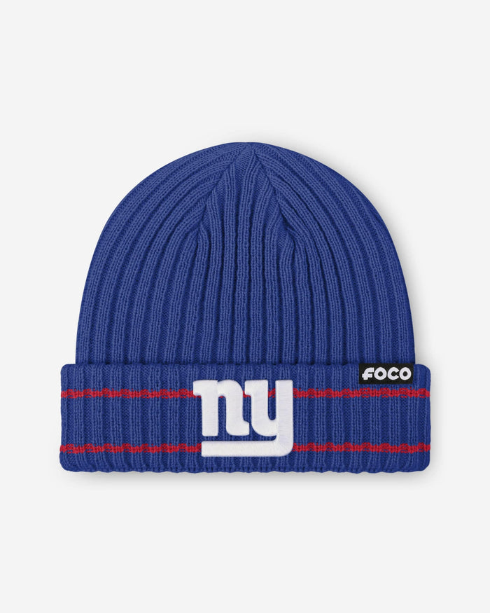 New York Giants Primary Logo Ribbed Beanie FOCO - FOCO.com