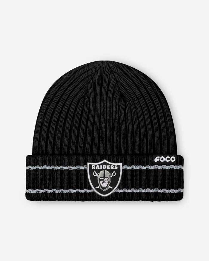 Las Vegas Raiders Primary Logo Ribbed Beanie FOCO - FOCO.com