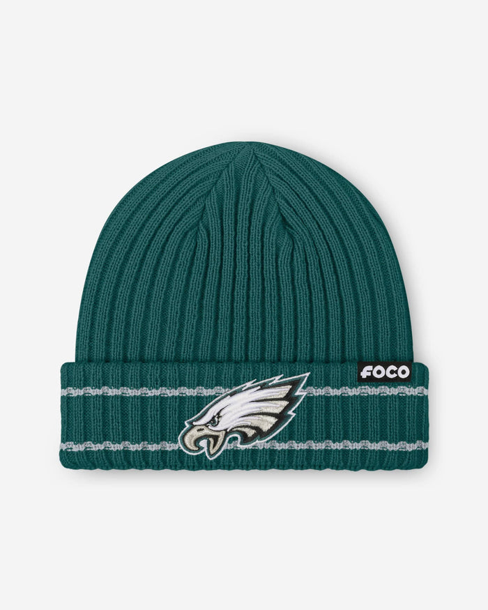 Philadelphia Eagles Primary Logo Ribbed Beanie FOCO - FOCO.com