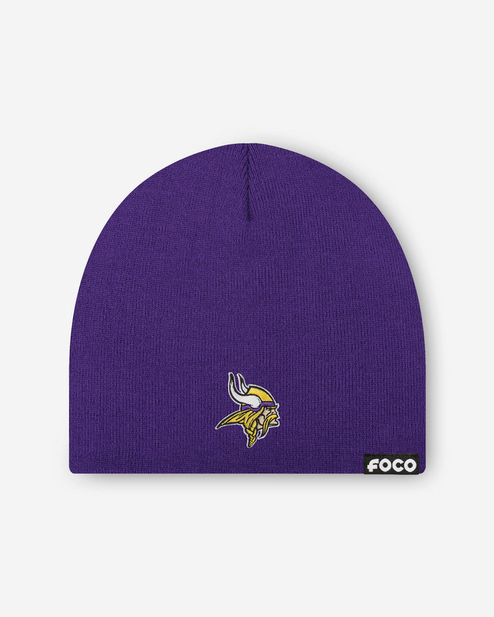 Minnesota Vikings Basic Primary Logo Skull Beanie FOCO - FOCO.com