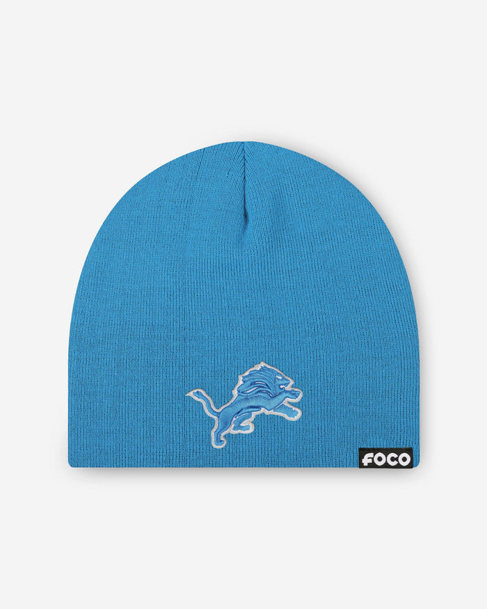 Detroit Lions Basic Primary Logo Skull Beanie FOCO - FOCO.com