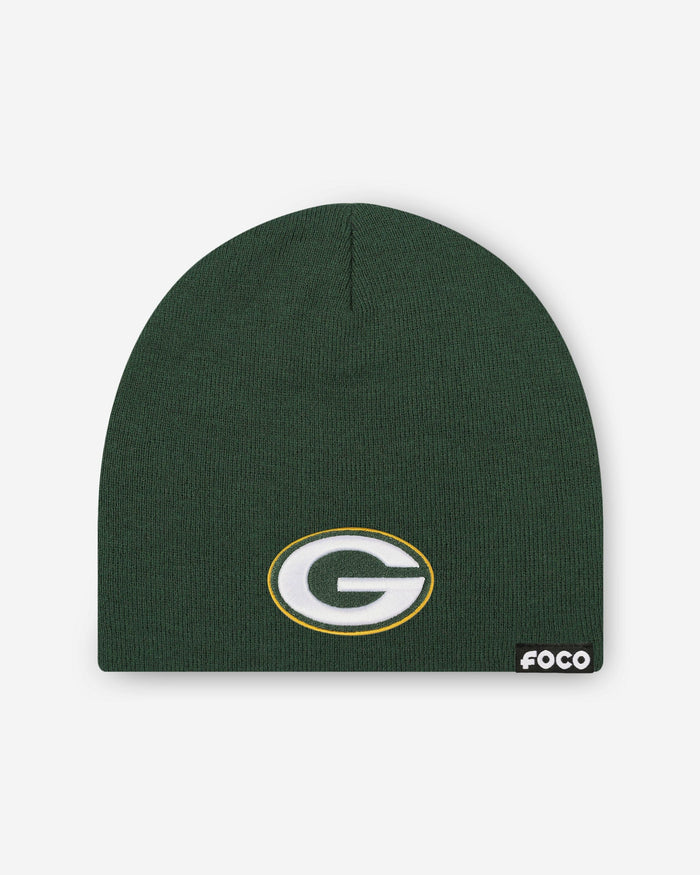 Green Bay Packers Basic Primary Logo Skull Beanie FOCO - FOCO.com