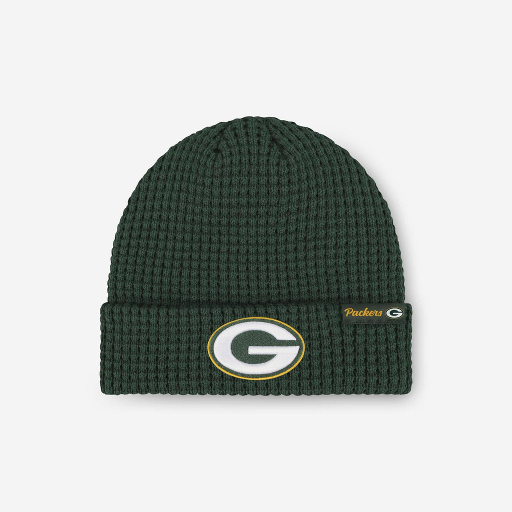 Green Bay Packers Primary Logo Waffle Beanie FOCO - FOCO.com