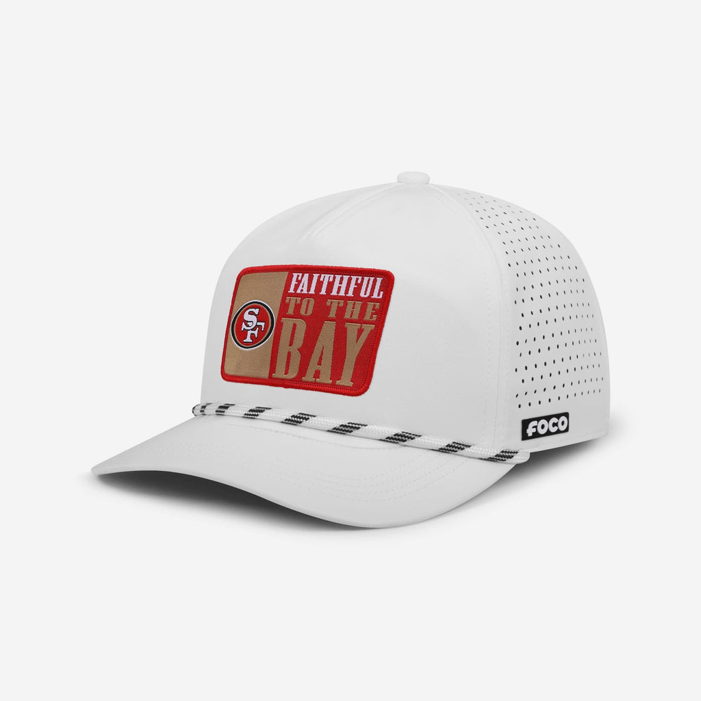 San Francisco 49ers Slogan Patch Poly Pro Marquee RF Cap FOCO - FOCO.com