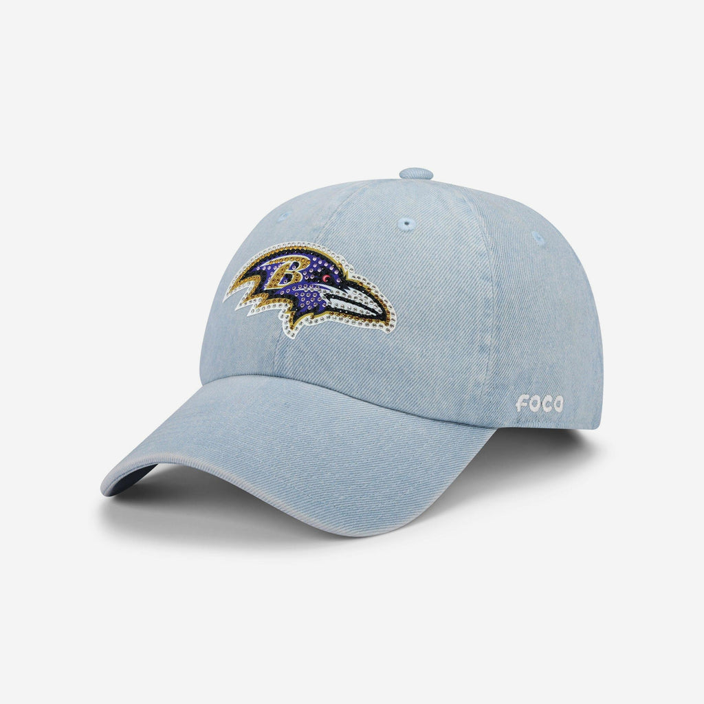 Baltimore Ravens Rhinestone Logo Denim Casual Cap FOCO - FOCO.com