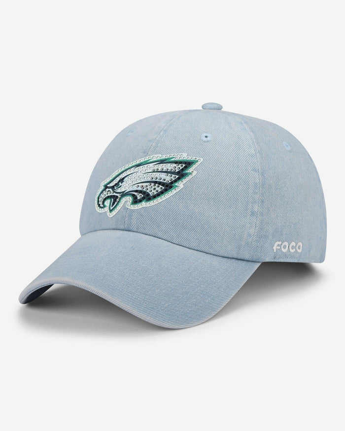 Philadelphia Eagles Rhinestone Logo Denim Casual Cap FOCO - FOCO.com