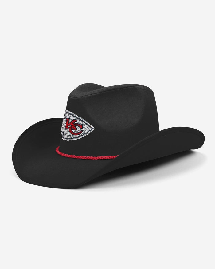 Kansas City Chiefs Black Rhinestone Logo Cowboy Hat FOCO - FOCO.com