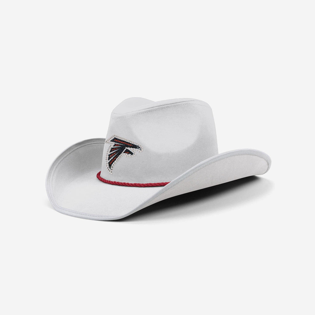 Atlanta Falcons White Rhinestone Logo Cowboy Hat FOCO - FOCO.com