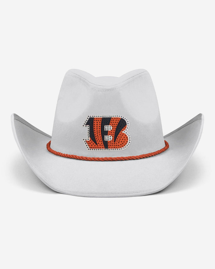 Cincinnati Bengals White Rhinestone Logo Cowboy Hat FOCO - FOCO.com