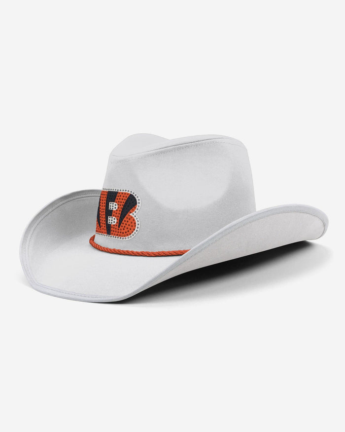 Cincinnati Bengals White Rhinestone Logo Cowboy Hat FOCO - FOCO.com