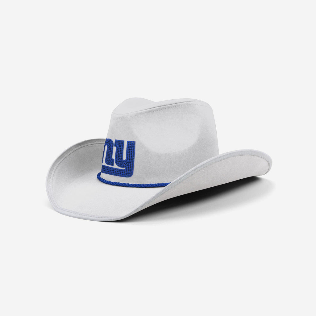 New York Giants White Rhinestone Logo Cowboy Hat FOCO - FOCO.com