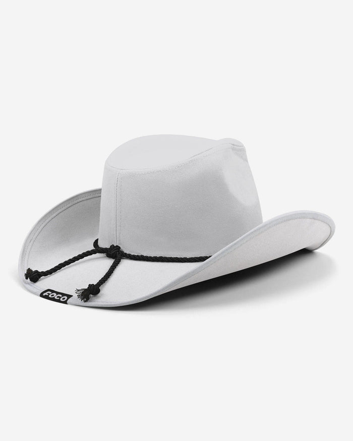 Las Vegas Raiders White Rhinestone Logo Cowboy Hat FOCO - FOCO.com