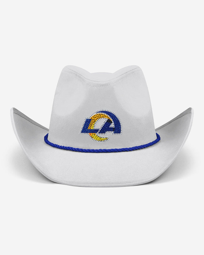Los Angeles Rams White Rhinestone Logo Cowboy Hat FOCO - FOCO.com